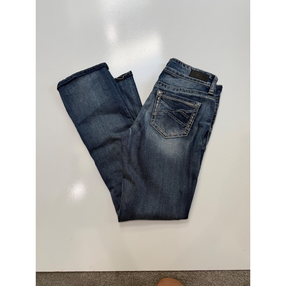 Daytrip Virgo Bootcut Jeans Medium Wash Distressed‎ Denim Womens 29R 31 Inseam